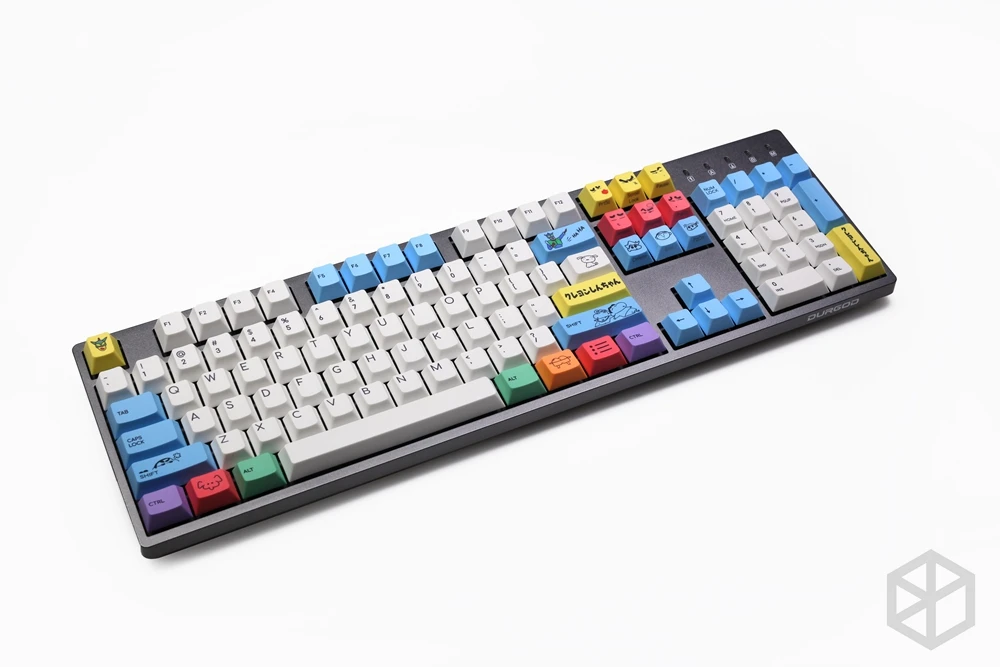  cherry profile Dye Sub Keycap Set PBT plastic Crayon Shin-chan for mechanical keyboard white blue g