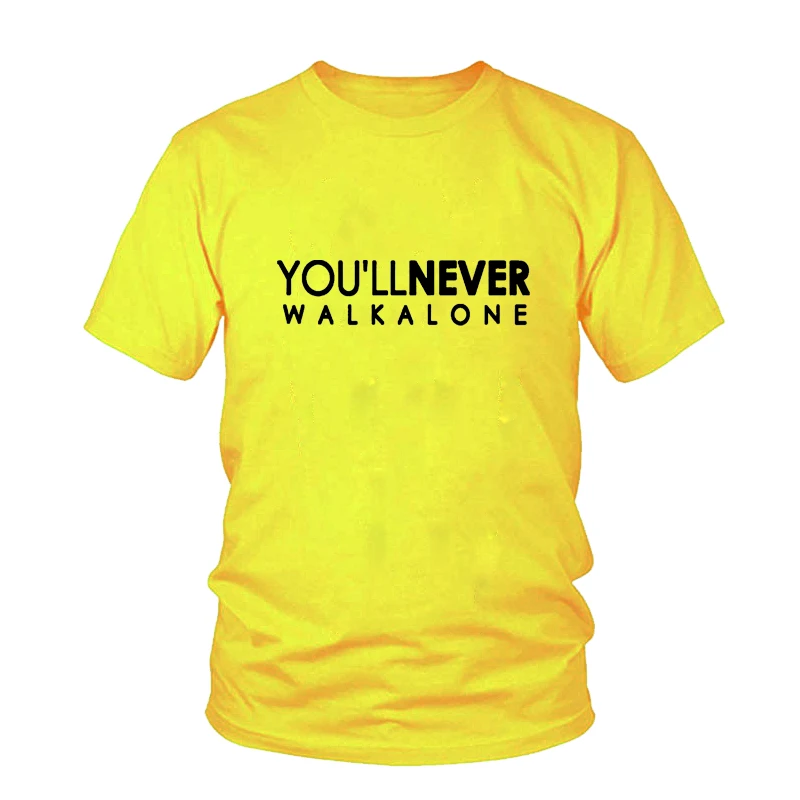 Футболка с надписью «You'll Never Walk Alone»(Ливерпуль для фанатов всех чемпионов) модная мужская брендовая одежда мужская S-3XL футболка - Цвет: Yellow