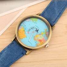 2017 Vente Chaude Bronze Avions Carte De Mode Quartz Montre-Bracelet Hommes Femmes Dames Filles Terre Montres