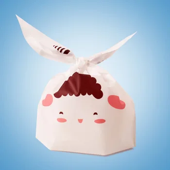 

100pcs Long Ears Sheep Small Cookie Baking Bake Biscuit Candy Bags Treat Snack Party Favor Pouch Bag