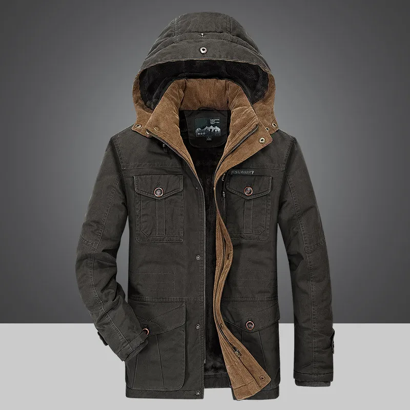 

AFS ZDJP Brand 2019 Cotton Male Parka Jacket Winter Casual Loose Cotton Padded Men Winter Outwear Jacket Top Quality