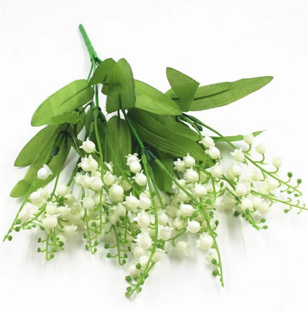 11 шт. искусственный белый ландыши колокольчик белый цветок растение зелень 1" для свадьбы центральные части Цветочные