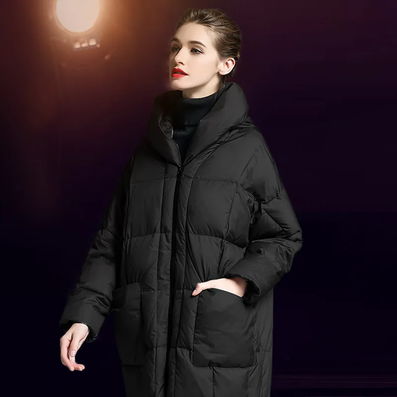 Poches gray Garder Printemps 2019 Douille Ob079 Au Capuchon Chaud Down Veste Long Black red Nouveau Femmes eam Col Mode Marée Vintage Pleine À Zipper De 7gd88fq