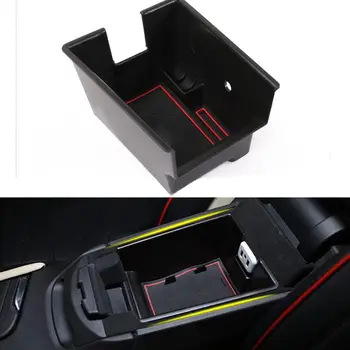 

1pc Black Car Interior Armrest Storage Box Holder Tray for Cadillac XT5 2016 2017