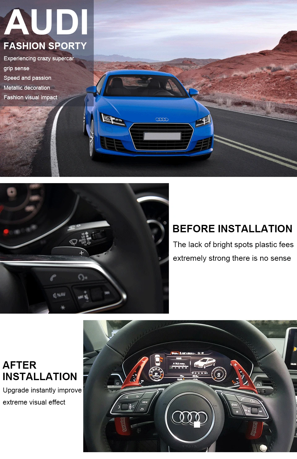 Savanini алюминиевый руль DSG Shift Paddle Shifter расширение для Audi new TT(), TTS(), Q7() A4 B9 A5 sportback