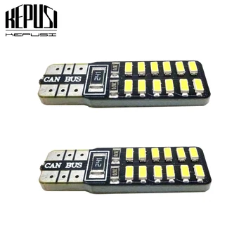 

2x t10 w5w LED canbus 194 501 car interior light 24SMD 3014 Chip white Instrument Lights bulb 5w5 no error 12V Auto lamp white