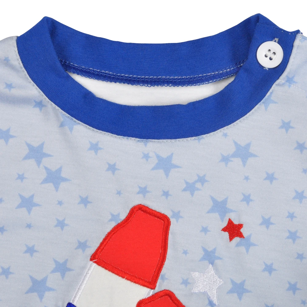 С принтом в виде звезд для маленьких мальчиков эксклюзивная одежда ткань, хлопок, с вышивкой; Детские ползунки в клеточку детская одежда BPF903-134