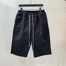 Owen Seak мужские повседневные шорты-шаровары джинсы из хлопкового денима Готическая Мужская одежда тренировочные штаны летние женские свободные длиной до колена черные шорты