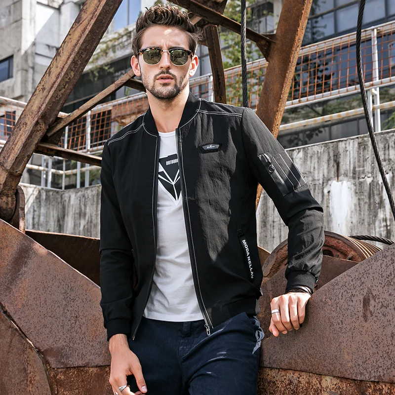 À Bombardier Pardessus Manches Longues gray Zipper Hiver Casual Manteau Veste Gustomerd Mince Hommes Black Automne Sportswear Patchwork yNm0vwOP8n