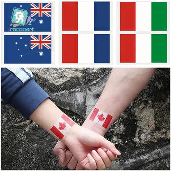 2018 Country Flags Tattoo Sticker Of Canada France Italy Australia Body Waterproof Temporary Tattoo For Men Women Kids