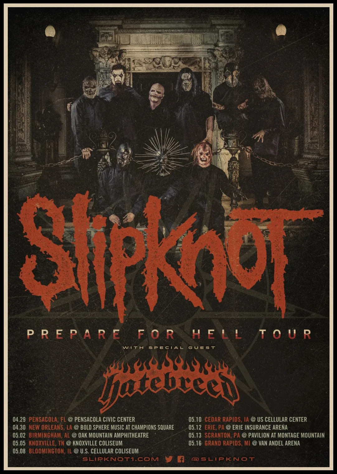 Slipknot тяжелый металл плакат Рок-Группа крафт-бумага плакаты Бар плакат наклейки на стену Ретро плакат декоративной живописи A1 - Цвет: 1