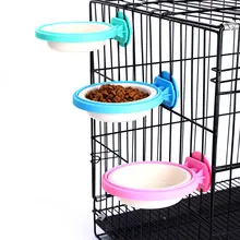 

Transer Dog Bowl Pet Cat Puppy Plastic Food Feeding Water Drinking Hanging Bowl Candy Color Bamboo fiber drop shipping July11