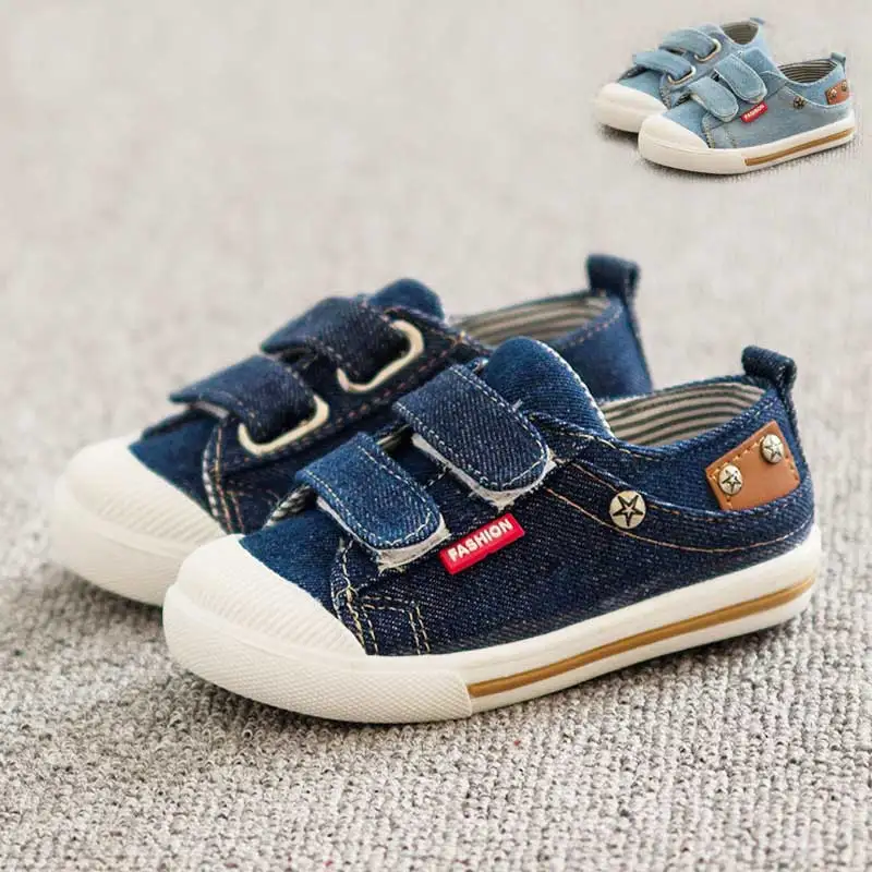 Размеры 21-25 Демисезонный Холст Детская Обувь для мальчиков Спортивная обувь Брендовая обувь для детей для джинсы для девочек джинсовые