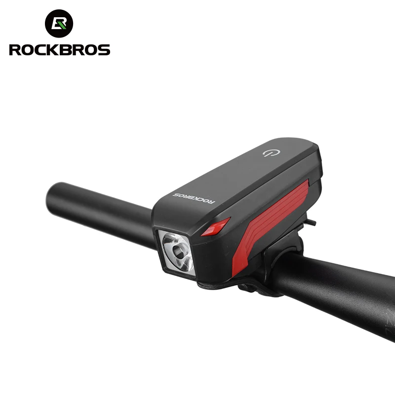 ROCKBRO 3 в 1 велосипедный светильник USB Перезаряжаемый светодиодный 1200 мАч Водонепроницаемый 350 люменов головной светильник 120 дБ рупорный велосипед аксессуары для велоспорта - Цвет: 7599 red