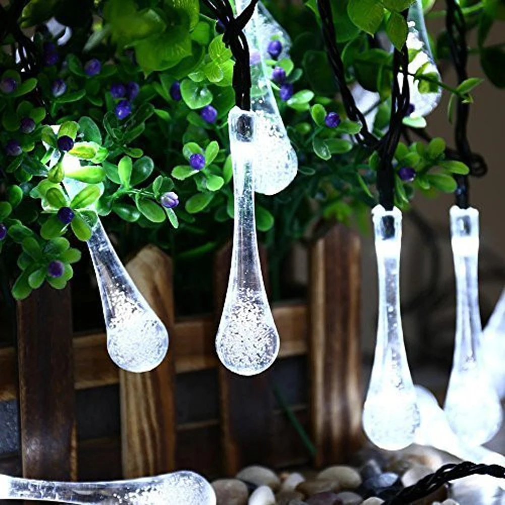 

3M 20LED Battery Raindrops Light String With 2 Modes Outdoor Christmas Lighting Garden 2 Pattern Festival Decoration Lamp