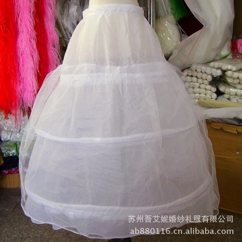 

3 Hoops Petticoats For Wedding Dress Crinoline Slip Cheap Underskirt For Ball Gown White Wedding Accessories For Bride LT066