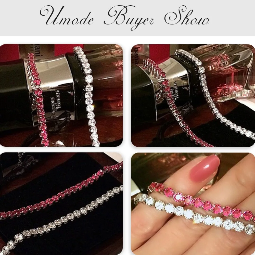 UMODE تشيكوسلوفاكيا الأحجار أساور التنس للنساء الدامي سوار عيد ميلاد هدايا مجوهرات الأزياء الكلاسيكية نوع Pulseira الأنثوية UB0097A