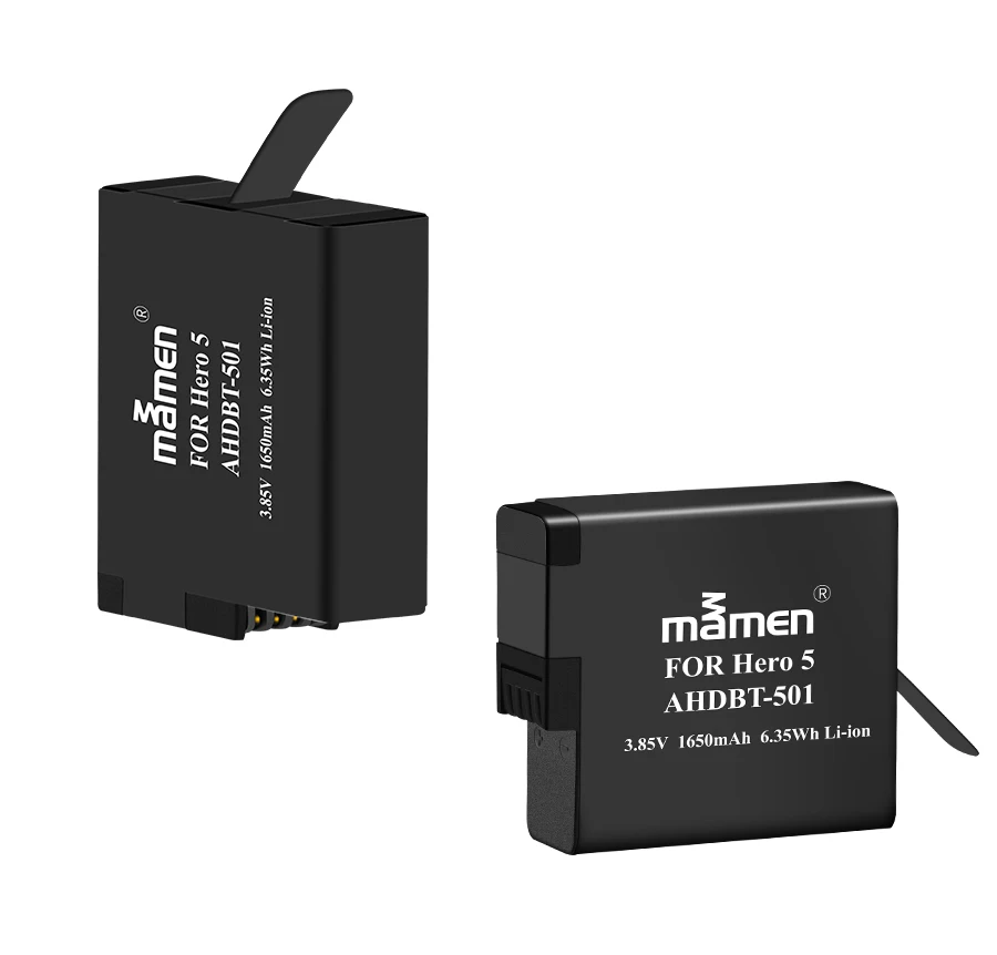 Mamen GoPro AHDBT 501 батарея для спортивной камеры 1650mAh+ type-C двойное зарядное устройство для GoPro Hero 5 6 7 черный аккумулятор для спортивной экшн-камеры