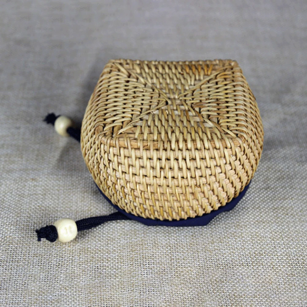 Вьетнамский Стиль ротанга чашка Drawstring Кубок Кейдж чашка коробка для хранения ручной работы из ротанга лоза бамбуковые коробки Портативный