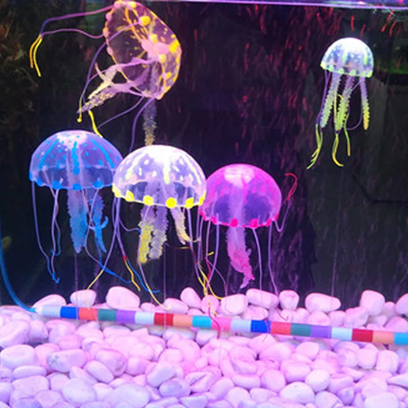 

Hot Selling Artificial Silicone Luminous Vivid Jellyfish For Fish Aquarium Decoration