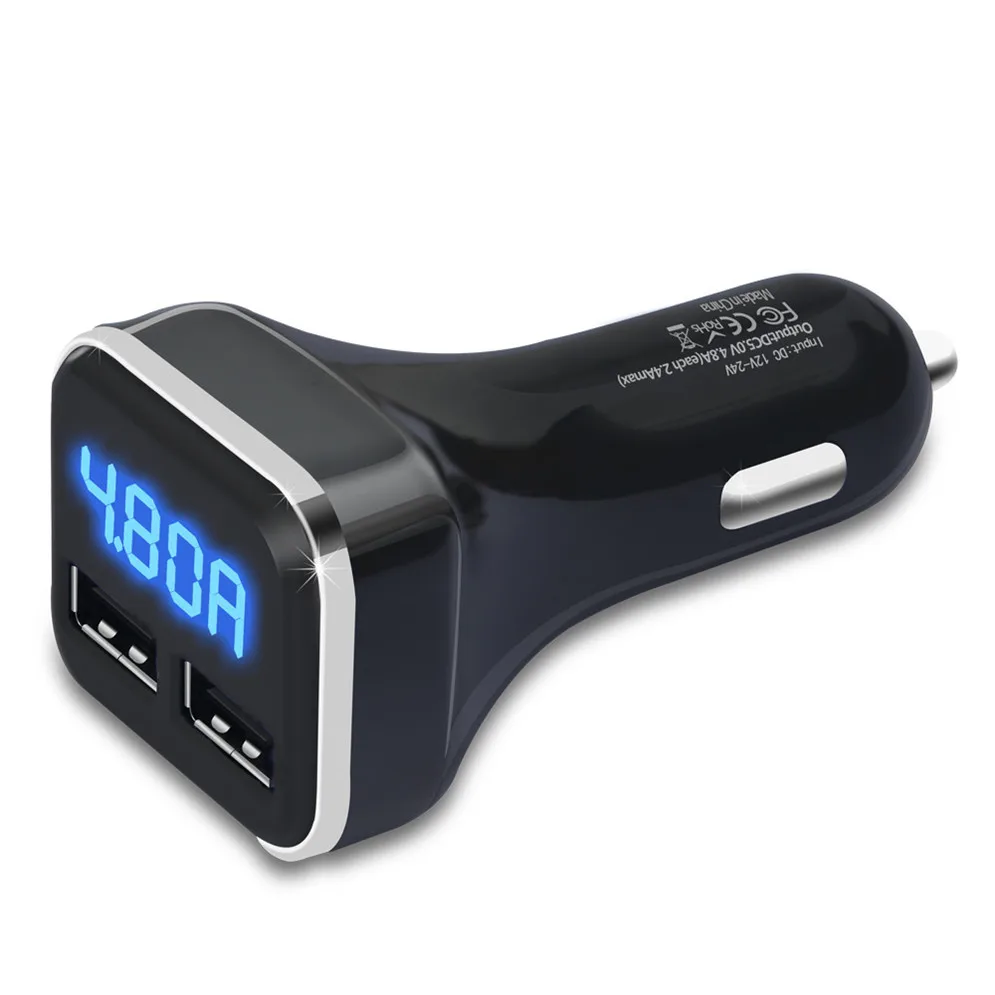 

Dropshipping dual usb car charger adapter with LED Display Volt Amp Meter DC 4.8A 5V