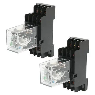 2 шт. HH53P 24VDC Мотор Управления 11Pin 3NO 3NC мощность реле w база розетка Бесплатная