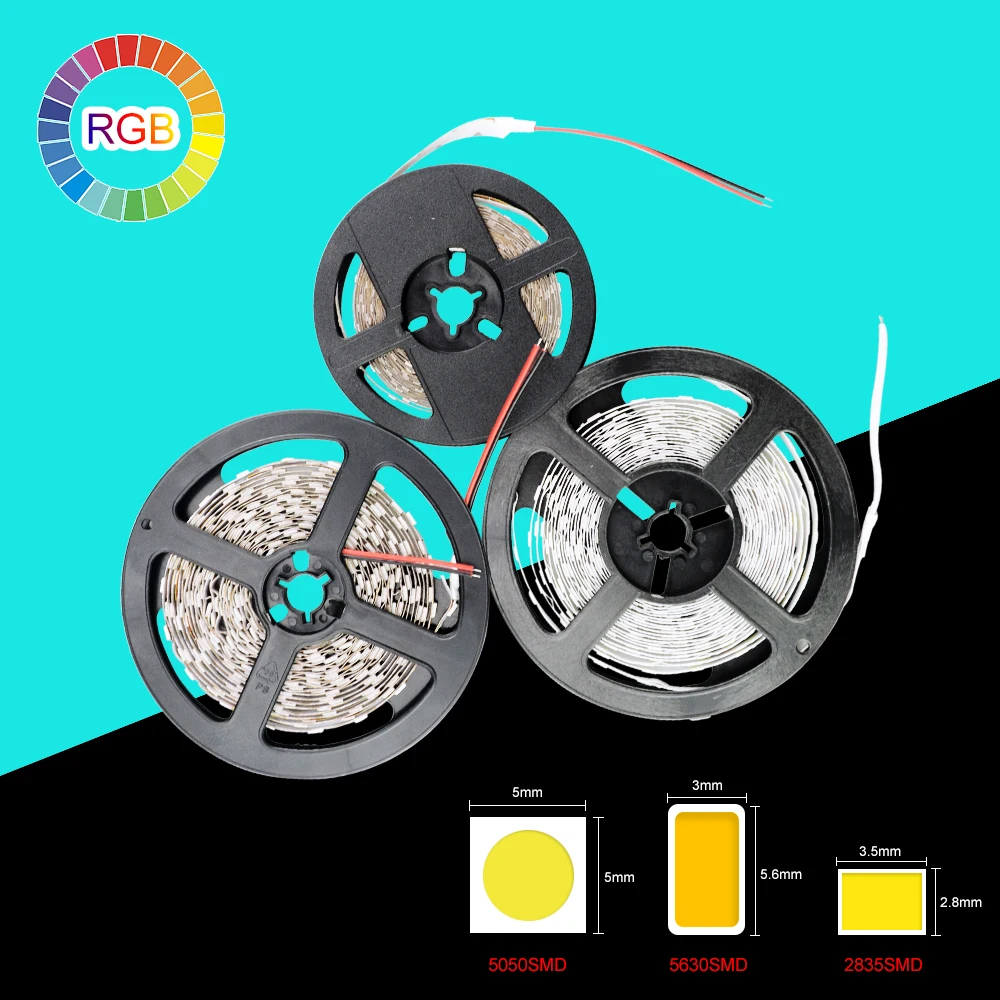 Светодиодная лента RGB 12 в пост. Тока 5050 5630 светодиодов 5 м|lamp event|ribbon magnetribbon rose |
