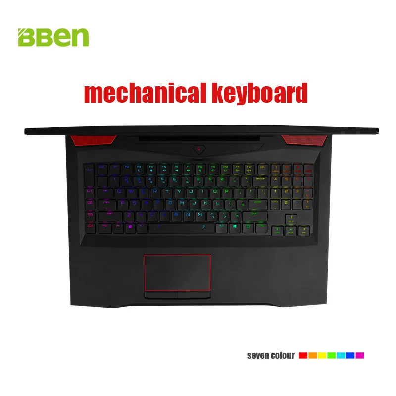 Bben-ordenador portátil con teclado ruso, laptop con pantalla de 17,3 pulgadas, procesador Intel Core I7 7700HQ, 32GB RAM, 128GB SSD, M.2 , 2TB HDD, Windows 10 - Imagen 3
