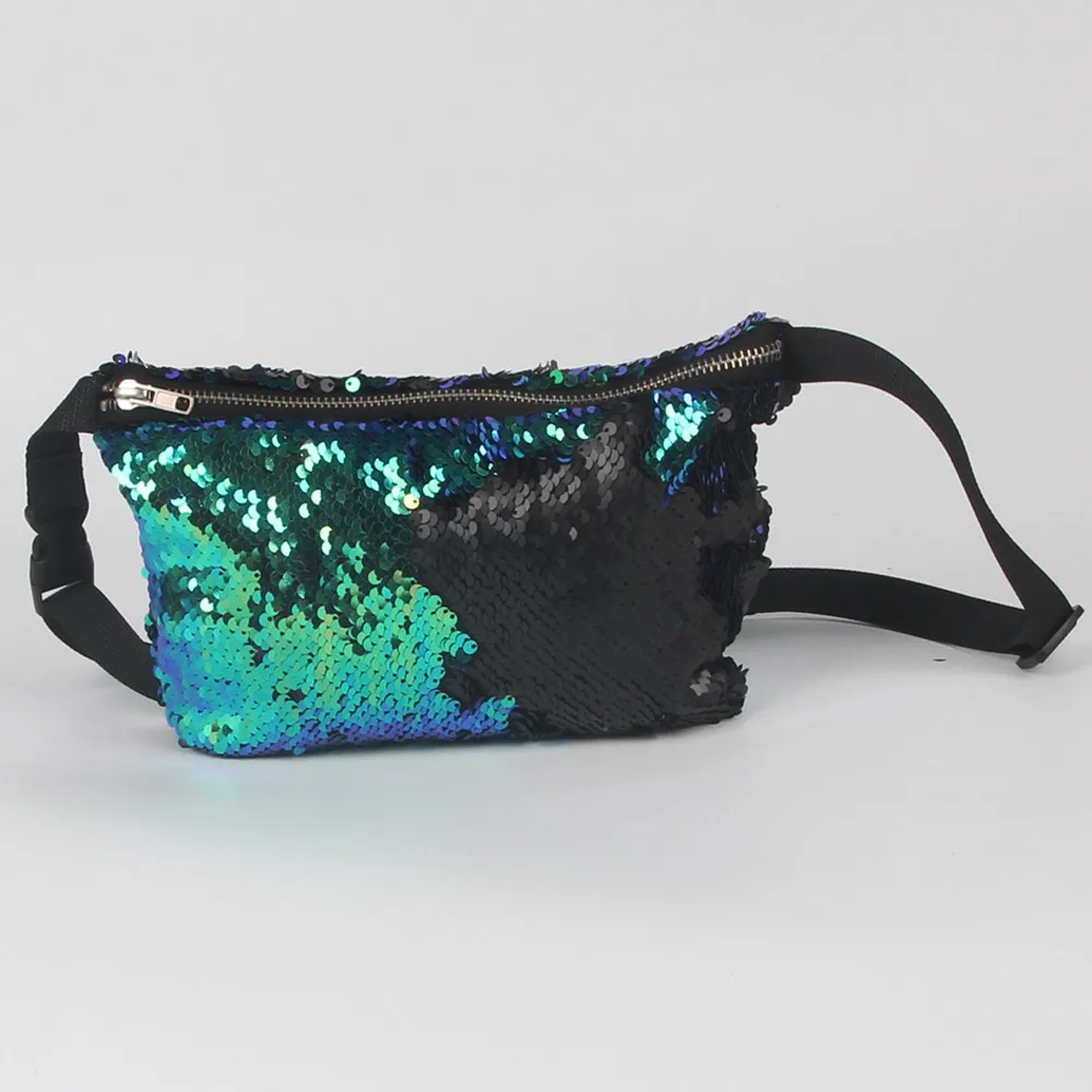 

Fashion Hot Women Girl Casual Double Color Sequins Unisex Chest Bag Money Bag A#