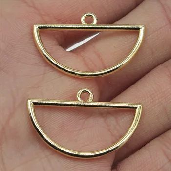 

WYSIWYG 4pcs/lot Geometric Charms For Jewelry Making 30x19mm High Quality KC Gold Color Accessories For Earring Making