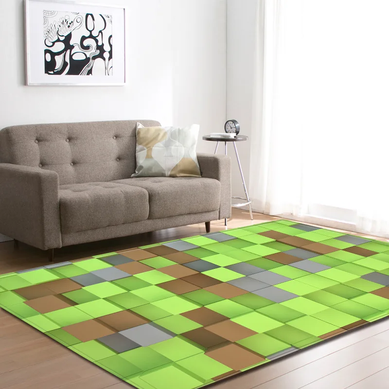 

3D Printed Rectangle Modern Carpet Hallway Doormat Anti-Slip Area Rug Floormat Kid Play Pad Soft Large Carpet Home Decor
