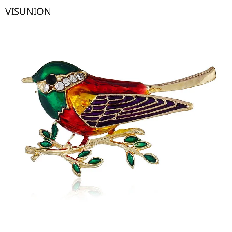 

Rhinestone Colorful Enamel Bird Brooch Pins Men Women's Alloy Oriole Bird Brooches For Suits Dress Hat Banquet Gift