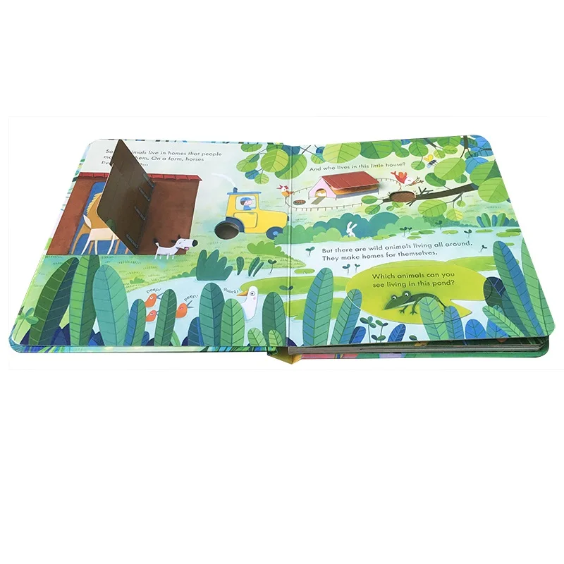 Детские развивающие 3d книжки с откидной крышкой детские книги животными подарок