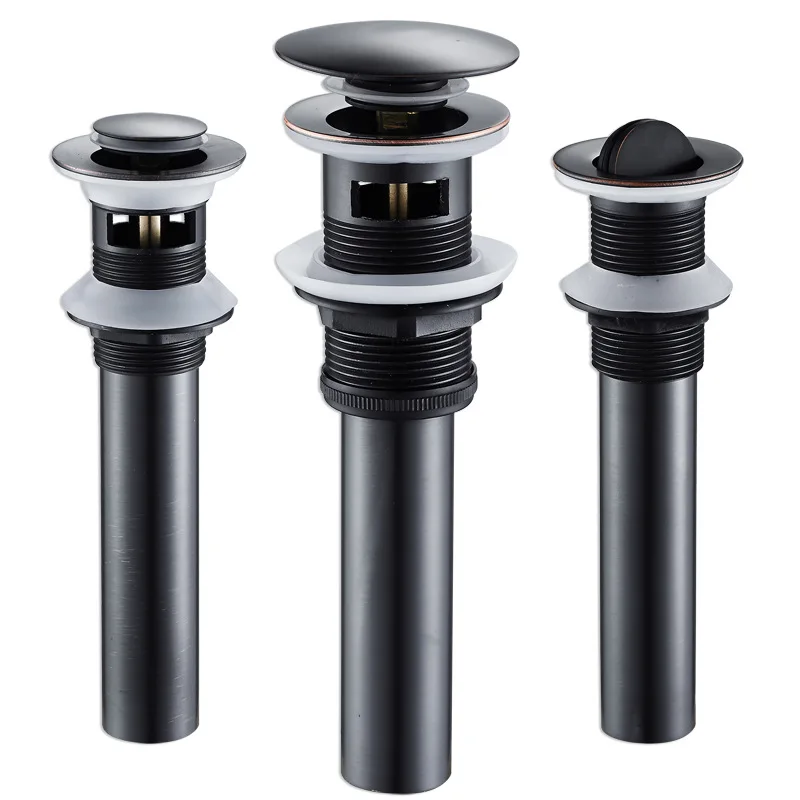 Lacquered Black Drains Bathroom Basin Sink Pop Up Drain Vessel Strainer Push Down Push Up Drain Brass WRER023-798 Lacquered Black Drains Bathroom Basin Sink Pop Up Drain Vessel Strainer Push Down Push Up Drain Brass WRER023-798