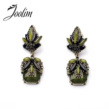 Ювелирные изделия joolim оптом/Винтажные роскошные темно-зеленые гвоздики серьги дизайн серьги летние очаровательные серьги хорошее качество