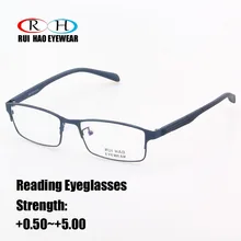 High Clear Reading Eyeglasses Presbyopic Glasses Alloy Rectangle Spectacles Resin Lens HMC Coating Customize Eyeglasses Eyewear