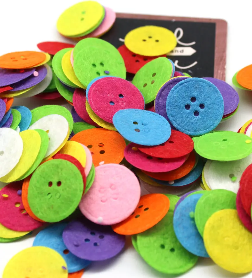 

2000pcs die cut buttons applique, felt, 23mm random mix colors thickness 1mm