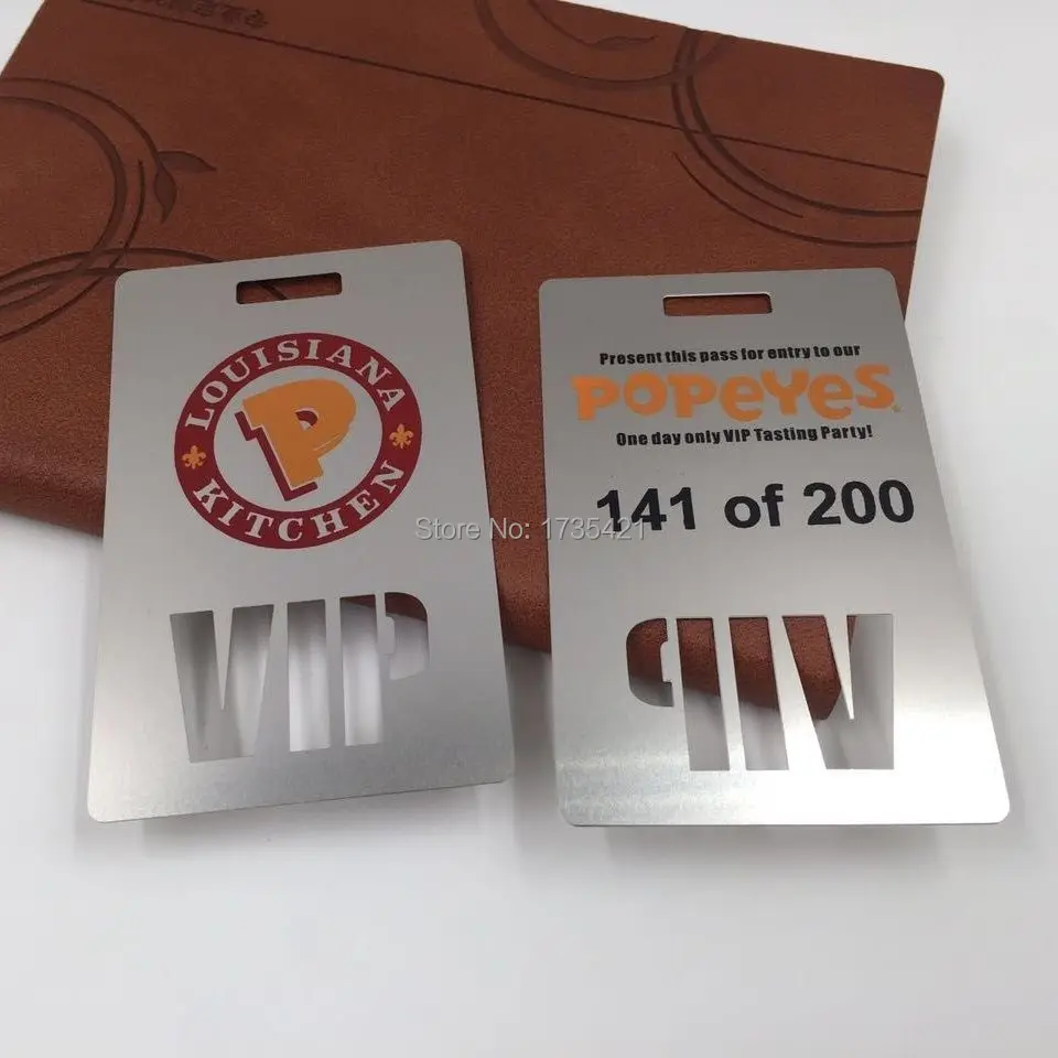 100 шт./лот зеркальная нержавеющая стальная металлическая карточка с полировкой