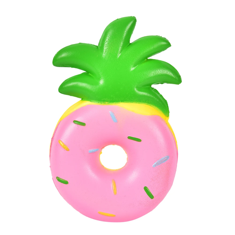 Jumbo Kawaii Cute Squishy Cartoon Pink Pineapple Donut Scented Squeeze Squishi Squishies Slow Rising Funny Fruit Food Toys - Цвет: pink pineapple