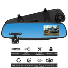 4 дюймов 1080 P Автомобильный dvr тире камера Авто Видео регистраторы зеркало двойной объектив автомобиля amera с заднего вида Dashcam