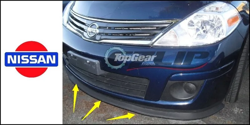 Lábios para Tiida Saia para Topgear C12 para Dodge Pára-choques Lábio Defletor Versa Trazo Spoiler Dianteiro Amigos Tuning - Corpo Kit Asa C11 14 saia para topgear amigos tuning corpo kit asa