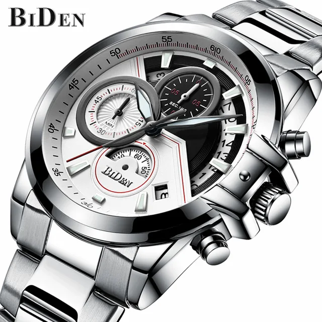 BIDEN Mens Sport Quartz Watch Classic Business Man Multifunction