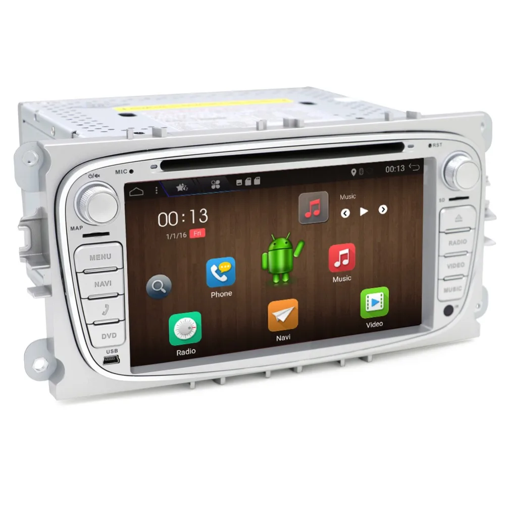 Top 2G+32G ROM 2 din For Ford Focus Mondeo Galaxy Android 7.1 Quad Core Car DVD Player GPS Navi Audio Radio Stereo Head Unit DAB,4G 4