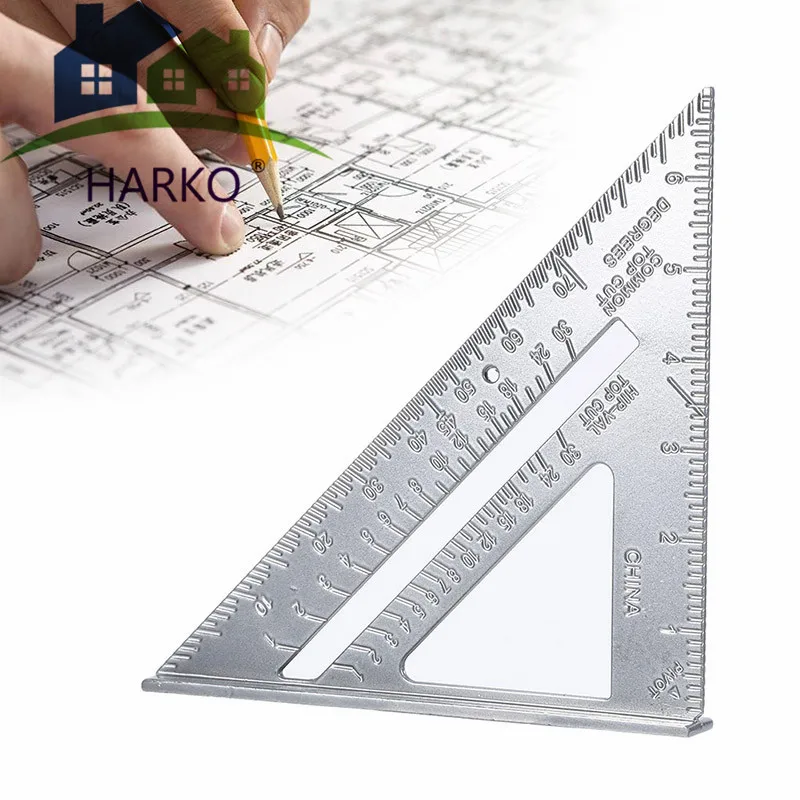 

Aluminum Alloy Speed Square Protractor Miter Framing Tri-square Line Scriber Saw Guide Measurement Meter Square Carpenter Ruler