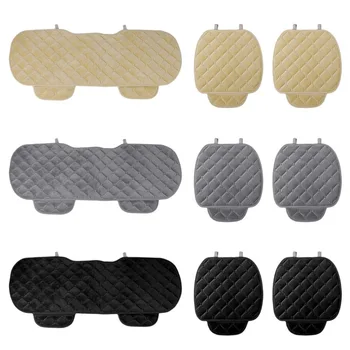 

New Car 3PCS/Set Universal Comfortable Square Soft Cotton Car Seat Cushion Front Back Seat Covers Auto Chair Pad Mat Car Supplie