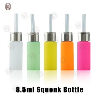 

500pcs RHS factory 8.5ml silicone Squonk bottle Car Smoke oil bottle best seal 316 stainless steel Portable OEM custom logo