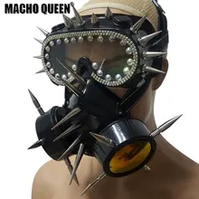 Голографический стримпанк сжигающий человек Спайк противогаз костюм респиратор кибер Косплей летний фестивальный рейв одежда наряды