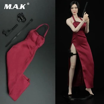 

A003R 1/6 Female Figure Accessory Clothing Set Killer Red Cheongsam Clothing Set for DIY 12'' Ada Wong Figurecen Action Figure