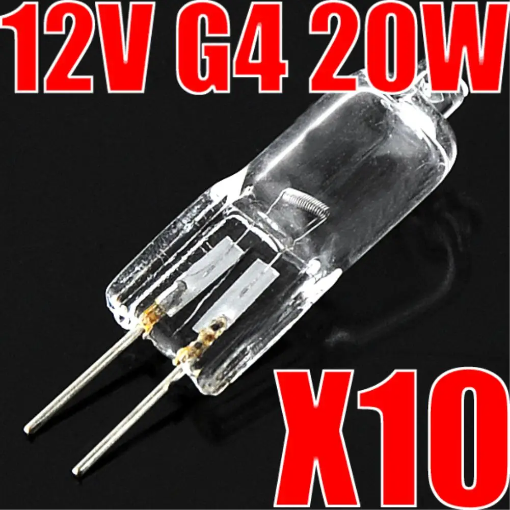 

10 PCS Halogen G4 AC12V 20W Lamp JC Type G4 Halogen Light Bulbs G4 Base Clear Halogen inserted beads crystal lamp High Quality