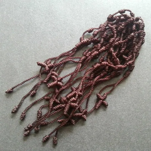 Четки Религиозный браслет ручной веревку, ручная завязанная крестоподобный Розарий Браслеты Decenarios - Окраска металла: As photo
